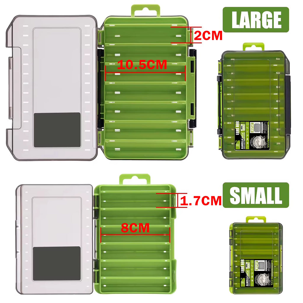 Double-Sided Compact Tackle Box - Streamline Fishing with Durable, Versatile Organizer for Lures, Hooks, Baits