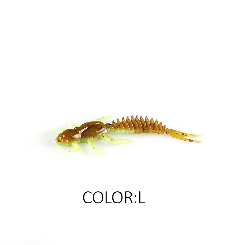 2023New Reach Soft Lures Soft Plastic Lures Larva 6Cm/5Cm Freshwater Swimbaits Silicone Soft Bait Worm for Fishing