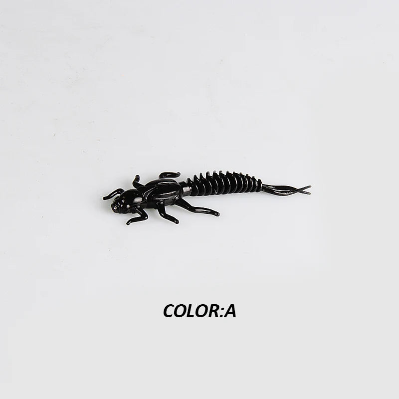 2023New Reach Soft Lures Soft Plastic Lures Larva 6Cm/5Cm Freshwater Swimbaits Silicone Soft Bait Worm for Fishing