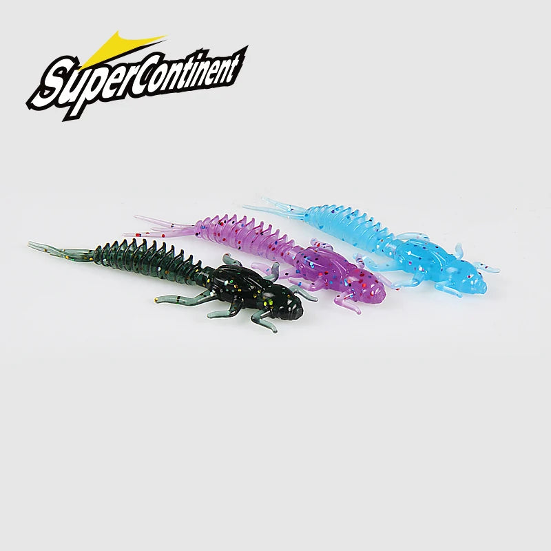 2023New Reach Soft Lures Soft Plastic Lures Larva 6Cm/5Cm Freshwater Swimbaits Silicone Soft Bait Worm for Fishing