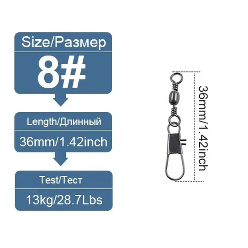 10/30/50Pcs Fishing Quick Lock Clips Fishhook Rolling Swivel Buckle All for Fishing Accessories Sports Entertainment Goods Tools