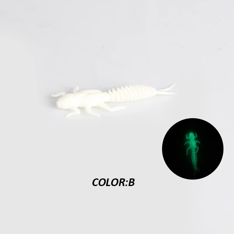 2023New Reach Soft Lures Soft Plastic Lures Larva 6Cm/5Cm Freshwater Swimbaits Silicone Soft Bait Worm for Fishing