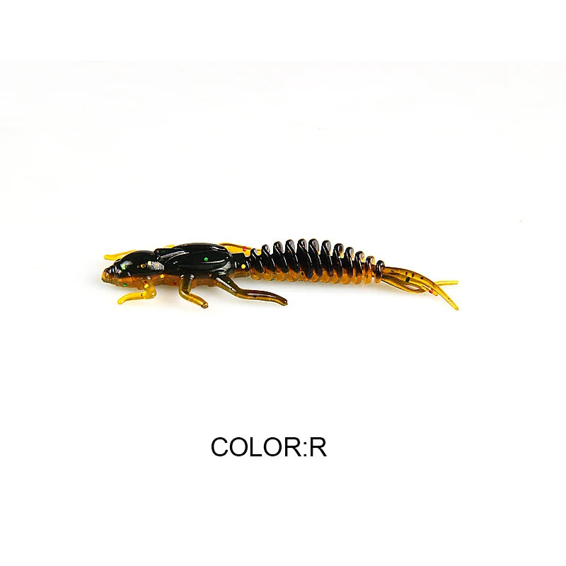 2023New Reach Soft Lures Soft Plastic Lures Larva 6Cm/5Cm Freshwater Swimbaits Silicone Soft Bait Worm for Fishing