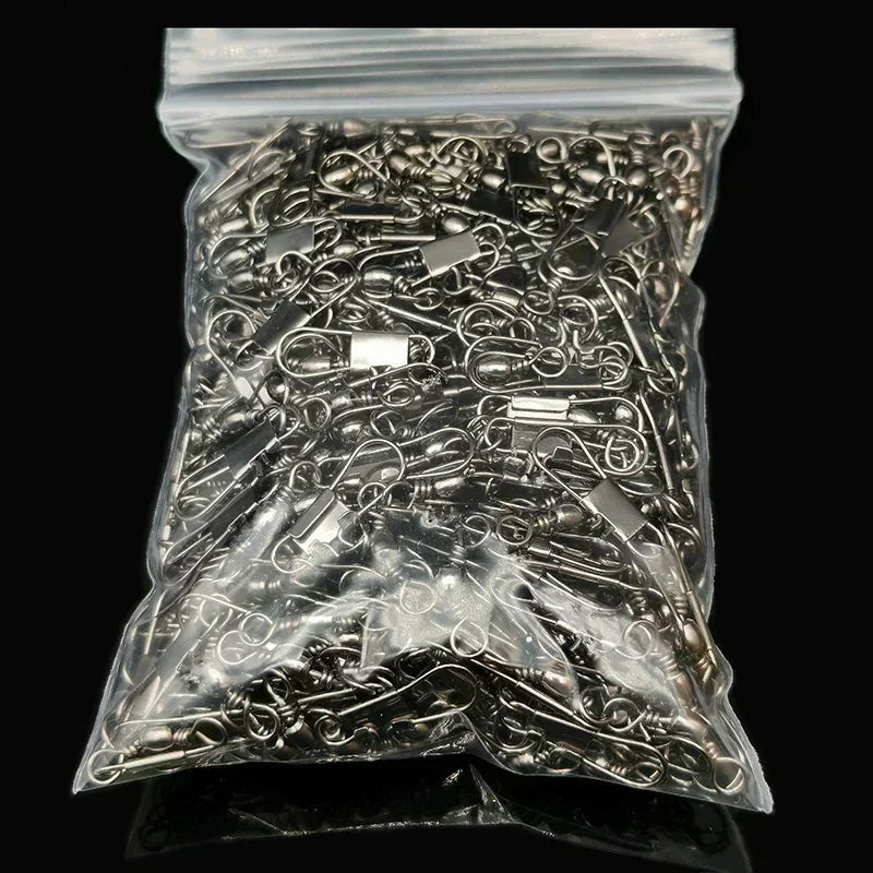 10/30/50Pcs Fishing Quick Lock Clips Fishhook Rolling Swivel Buckle All for Fishing Accessories Sports Entertainment Goods Tools
