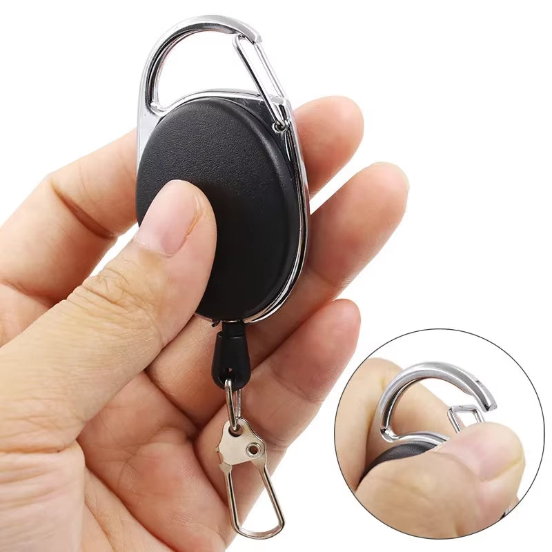 1-4Pcs Retractable Key Chain Reel Badge Holder Fly Fishing Zinger Retractor with Quick Release Spring Clip Fishing Accessories
