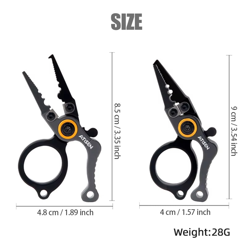 Booms Fishing X1 Aluminum Fishing Pliers Saltwater, Surf Fishing Tackle Kit, Fishing Multitool Hook Remover Braided Fishing Line