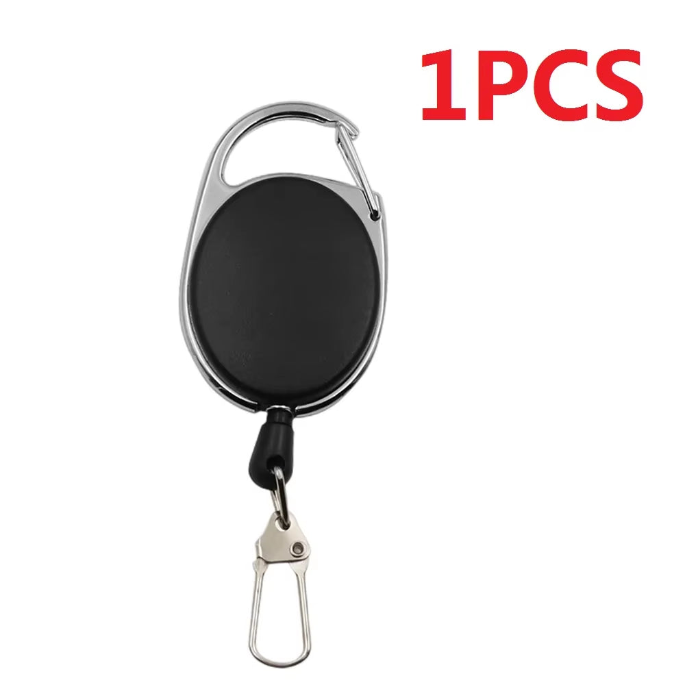 1-4Pcs Retractable Key Chain Reel Badge Holder Fly Fishing Zinger Retractor with Quick Release Spring Clip Fishing Accessories