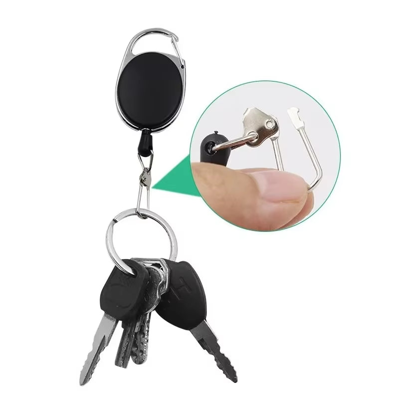 1-4Pcs Retractable Key Chain Reel Badge Holder Fly Fishing Zinger Retractor with Quick Release Spring Clip Fishing Accessories