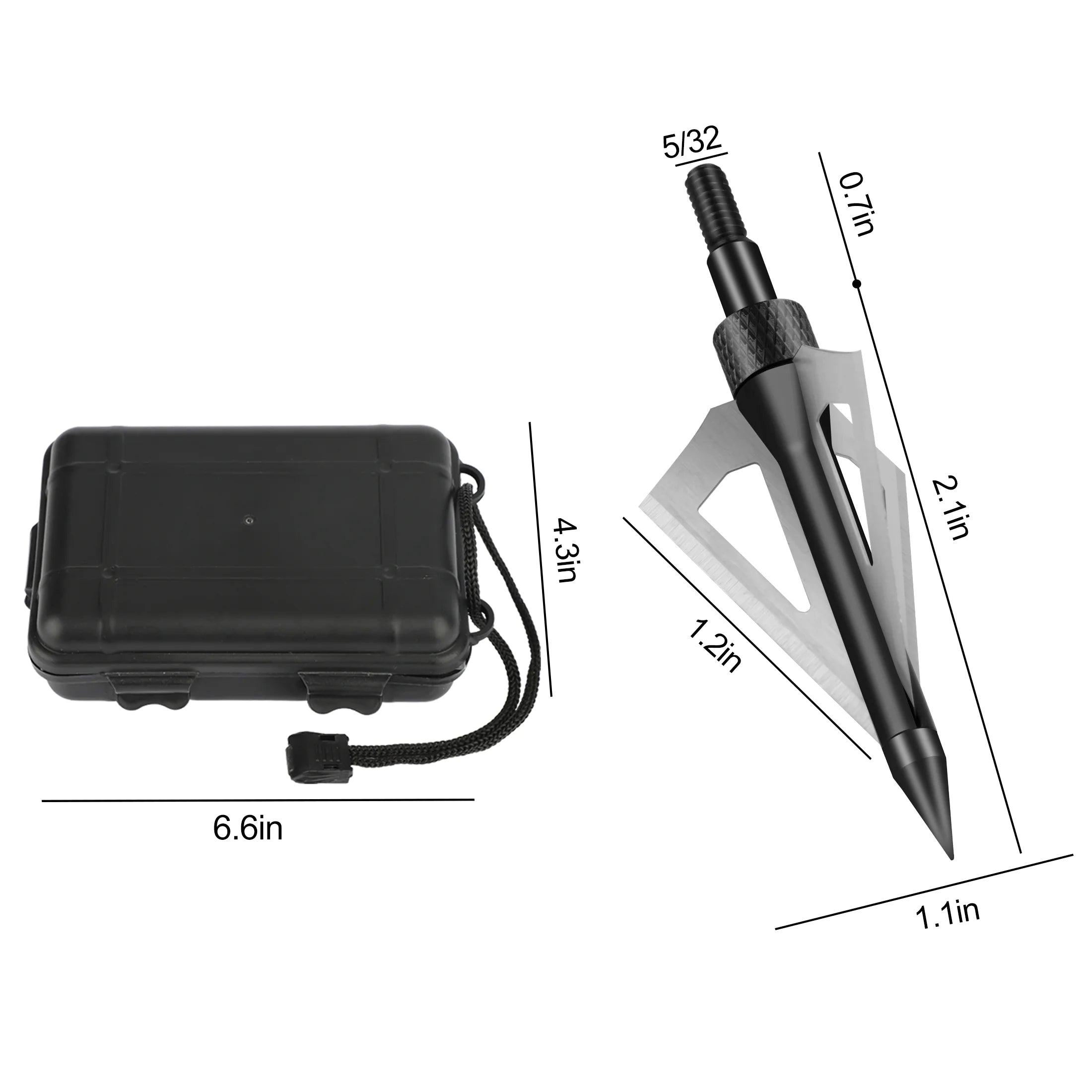 12 Pcs Hunting Broadheads, 3 Blades Archery Broadheads 100 Grain Hunting Screw-In Arrow Tips Compatible with Crossbow and Compound Bow