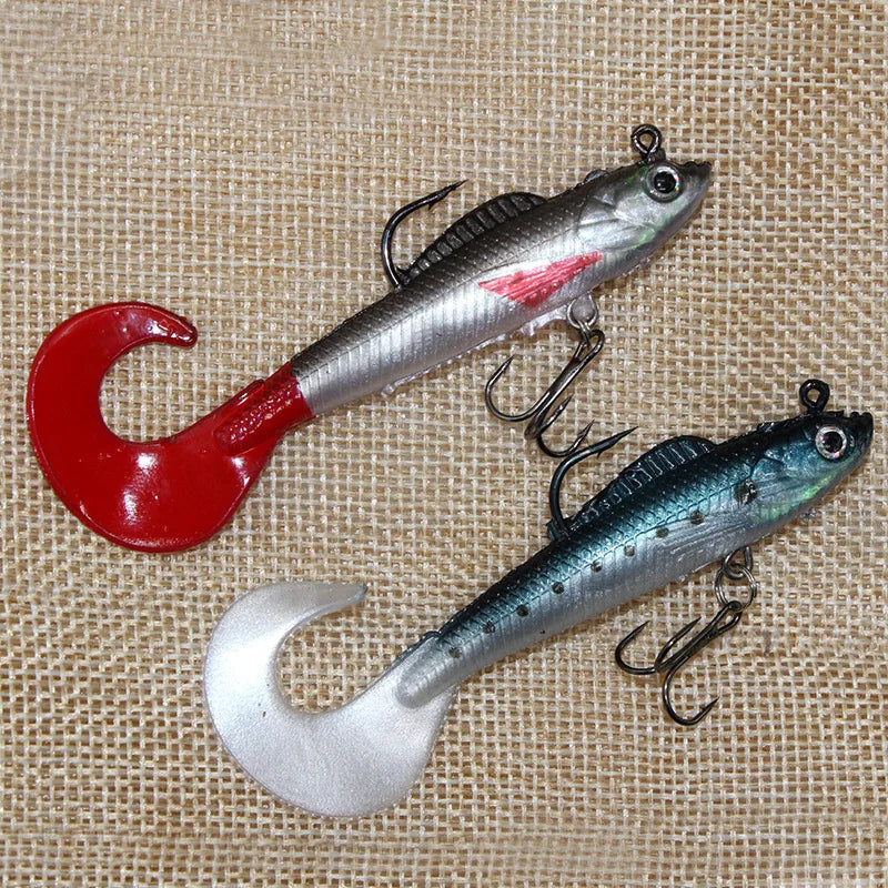 6Pcs Swim Tail Fishing Bait Jig Wobblers Soft Baits Artificial Silicone Bait Sea Bass Carp Spoon Fishing Bait