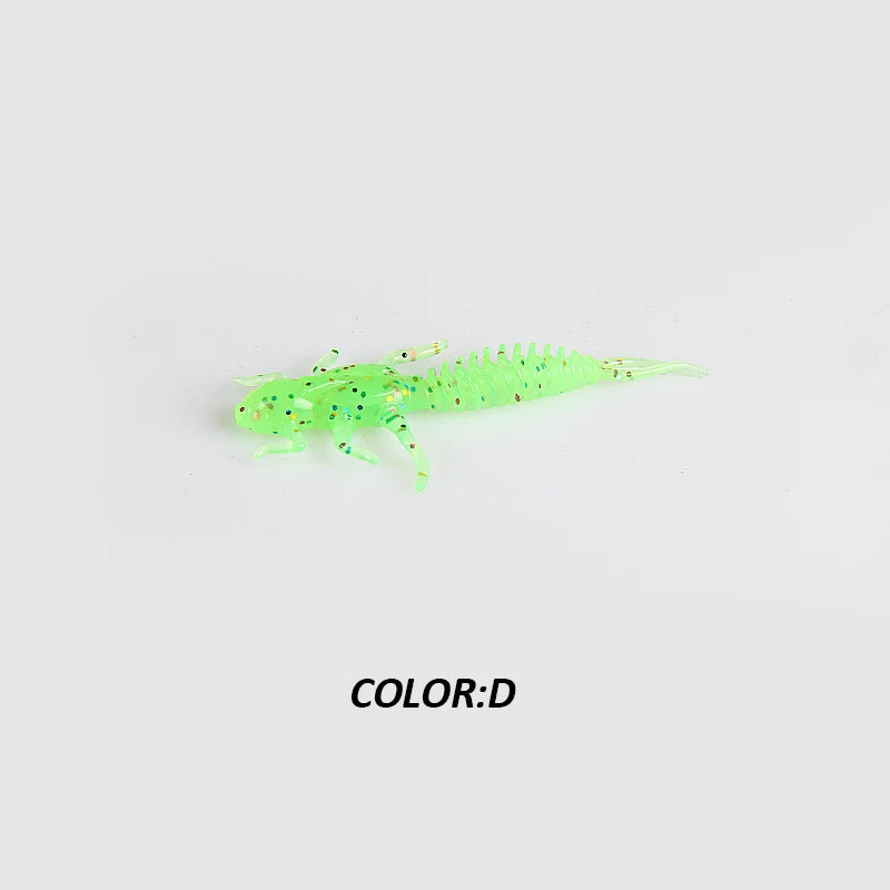 2023New Reach Soft Lures Soft Plastic Lures Larva 6Cm/5Cm Freshwater Swimbaits Silicone Soft Bait Worm for Fishing