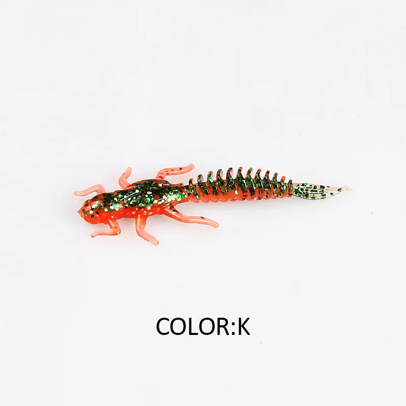 2023New Reach Soft Lures Soft Plastic Lures Larva 6Cm/5Cm Freshwater Swimbaits Silicone Soft Bait Worm for Fishing